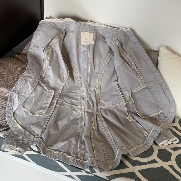 FREE PEOPLE corset lace up tie back military jacket - Picture 11 of 12